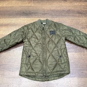 DC Kids Size 5 Army Green Puffer Bomber Jacket